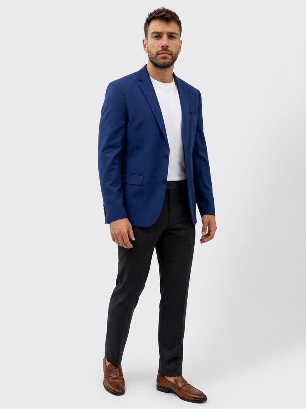 The Kooples Navy Blue Wool Blend Tailored Sport Coat/ Blazer